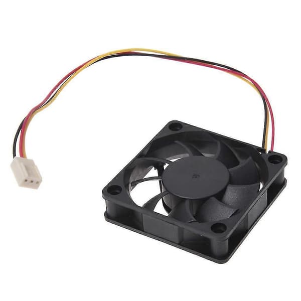 60 mm 6 cm DC 12 V 3-benet computerkabinet CPU-køler køleventilator sort 2 stk.