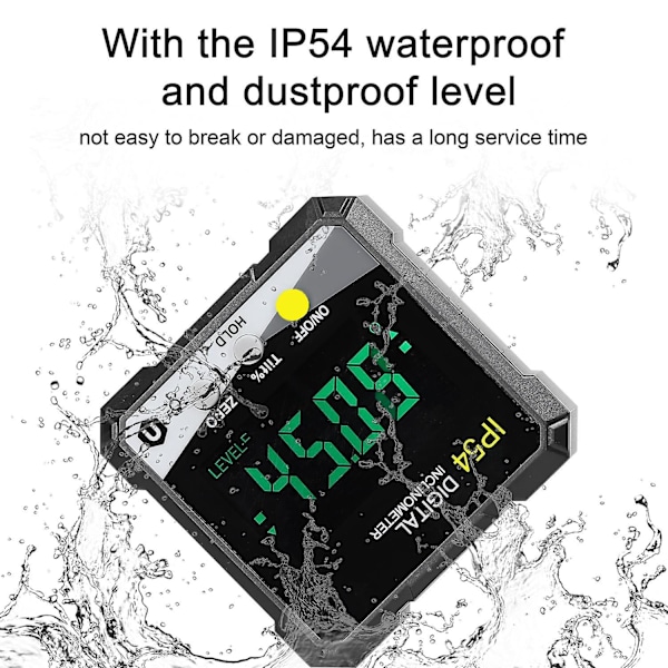 IP54 4*90° Bærbar Digital Hældningsmåler LCD Baggrundslys Digital Vinkelmåler Hældningsmåler Digital Vinkel