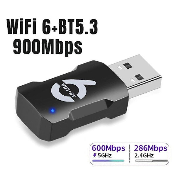 USB WiFi Adapter 900Mbps Bluetooth 5.3 Trådløs Dual Band 2.4G/5GHz WiFi USB Dongle Wlan Mottaker fo