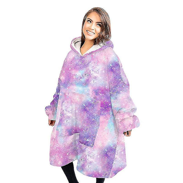 Vuxenmodell Luvtröja Filt Super Mjuk Varm Bärbar filt Hoodie One Size style 10