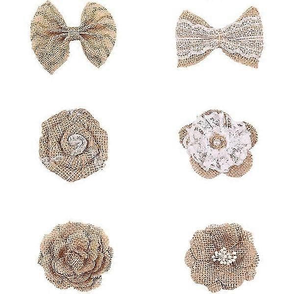 24 linneblommor, jutblommor, 6 designer