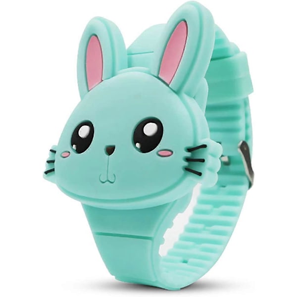 Barnklocka, Flickklocka Digital Söt Form LED Mode Silikonarmband Clamshell Design Armbandsur Flicka