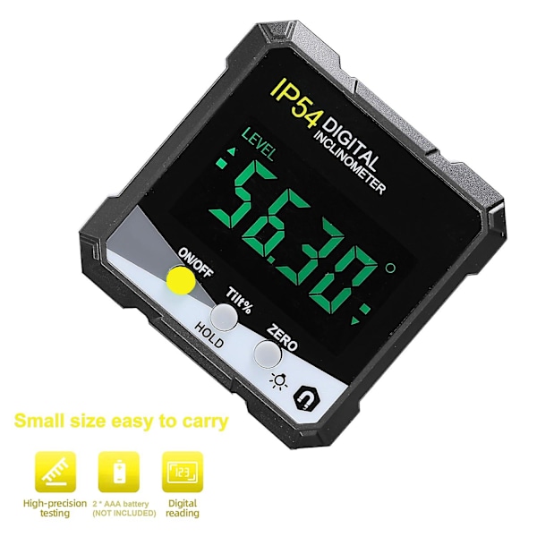 IP54 4*90° Bærbar Digital Hældningsmåler LCD Baggrundslys Digital Vinkelmåler Hældningsmåler Digital Vinkel
