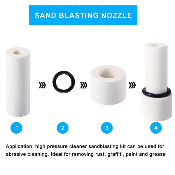 Sandblåsedysetupp, Erstatning Våt Sandblåser Tilbehør, 5000 PSI