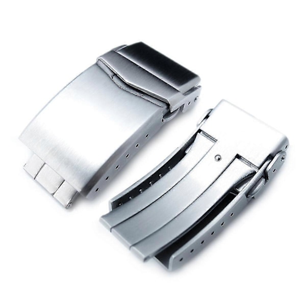 18mm 22mm Rostfritt Stål Klockarmbandsspänne För Seiko Klockarmband Lås Dubbel Låsknapp Dykspänne För Ghost Diving Lås - silver