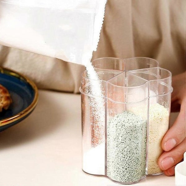 2 stk. 5-i-1 Krydderbeholdere, Multi-krydderdispenser, Bærbare Reisekrydderbeholdere, Salt Pepper Krydderstrøer Med Lokk & Etiketter Klar Co
