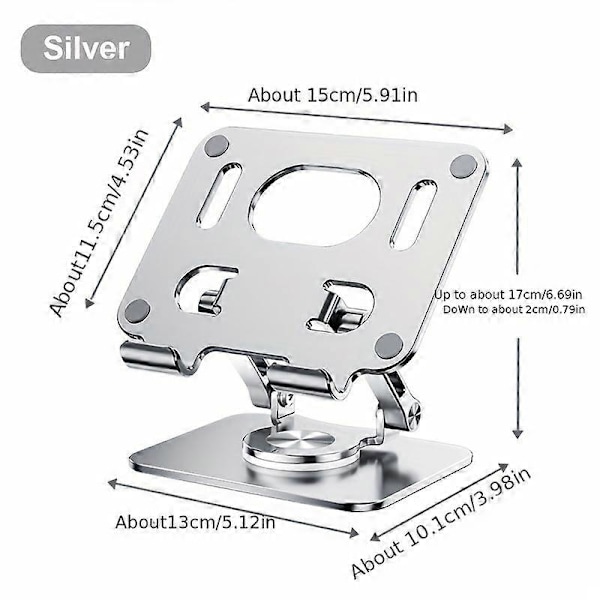 360-graders drejelig tablet stander Mobiltelefon tablet stander Aluminium legering multifunktionel desktop doven stander 360 grader drejelig foldbar let og nem