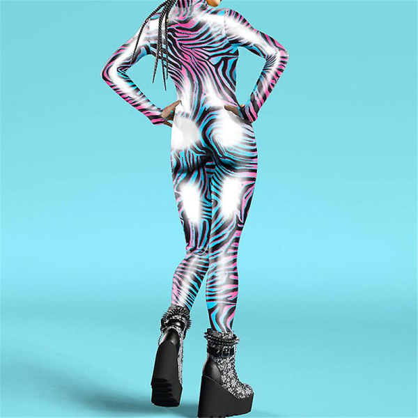 Dammode 3d thermal bild/ printed cosplay kostym Halloween Party Rave Body med tumhål style 6 S