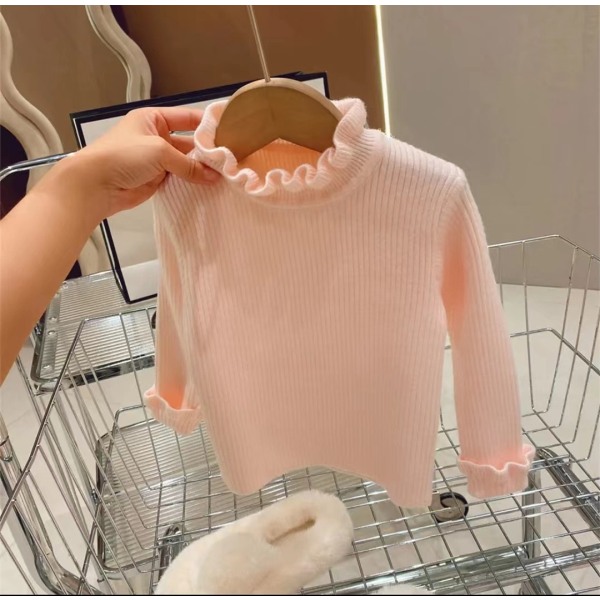 Barn baby lös tröja stickad höst och vinter baby Light pink 120 for 4-5Y