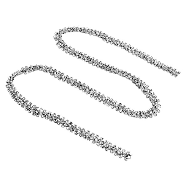 1 Yard Rhinestone Kjedebånd - 3 Rader Rund Glitrende Hvit for DIY Smykker Bryllupsdekor