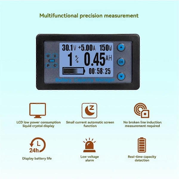 100A Bluetooth Coulometer Batterikapacitetstestare Amperemeter Voltmeter