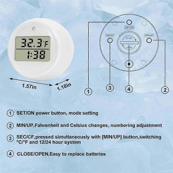 Isbad Termometer, Flytende Termometer for Isbad, Vanntett IP67, Kuldebad Termometer &