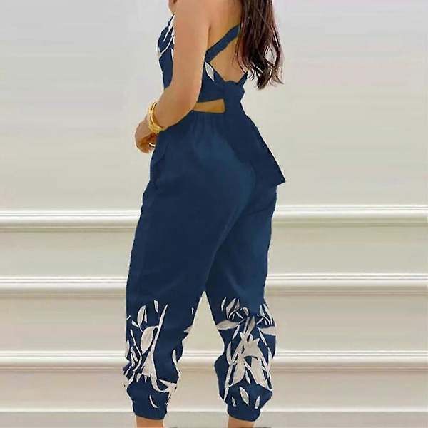 Färgglad Jumpsuit med Tryck Högkvalitativ Slitstark Overall för Kontor