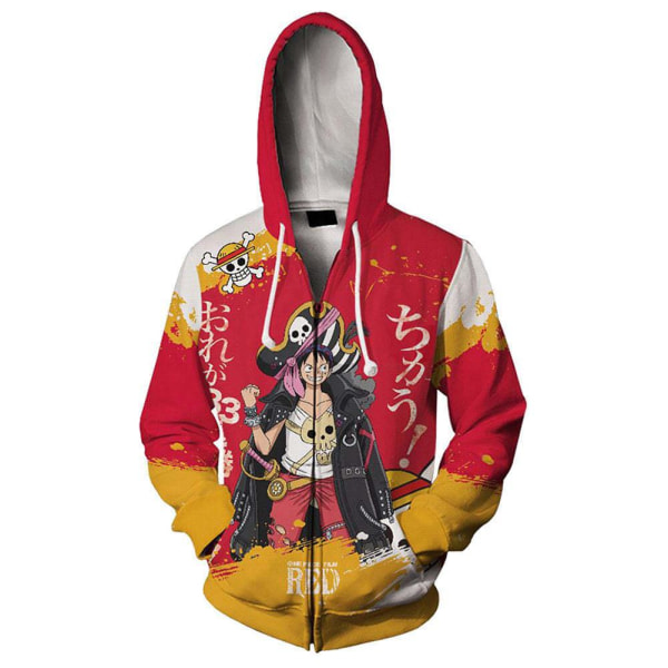 2023 ny anime One Piece casual dragkedja huvtröja 3D digital utskrift cosplay style 1 XL