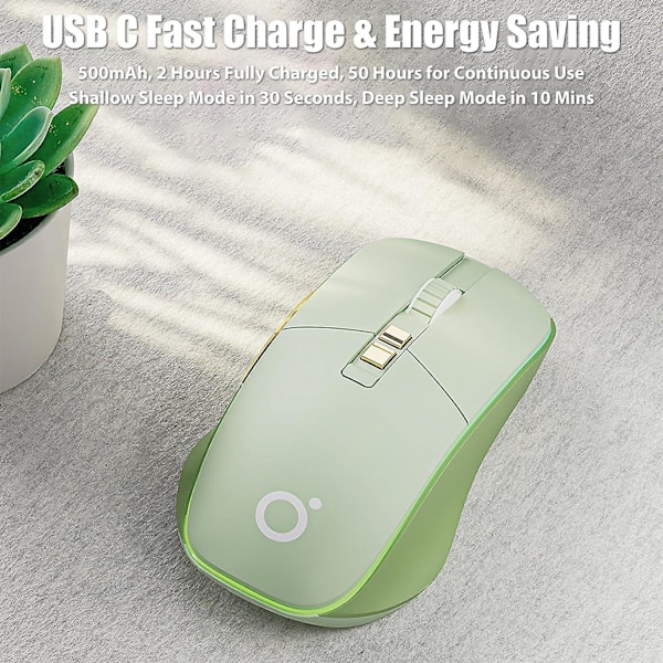 Trådløs Gaming Mus Tri-Mode 2.4Ghz/Bluetooth 5.0/Kablet USB-C med RGB LED Baggrundsbelyst 5-Niveau DPI Genopladelig Ergonomisk Støjsvag Optisk Mus til iMac/M