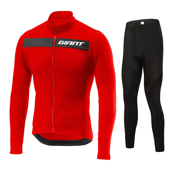 GIANT 2023 pitkähihainen pyöräilypaita set lappuhousut Ropa Ciclismo polkupyörän vaatteet MTB pyöräpaita Syksyn asu Miesten vaatteet Red 4XL