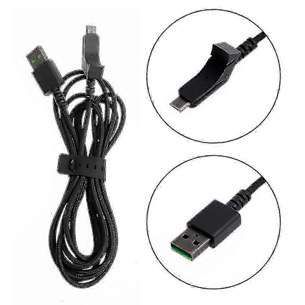 Kestävä ja kulutusta kestävä USB-kaapeli Razer Lancehead -langattomalle hiirelle