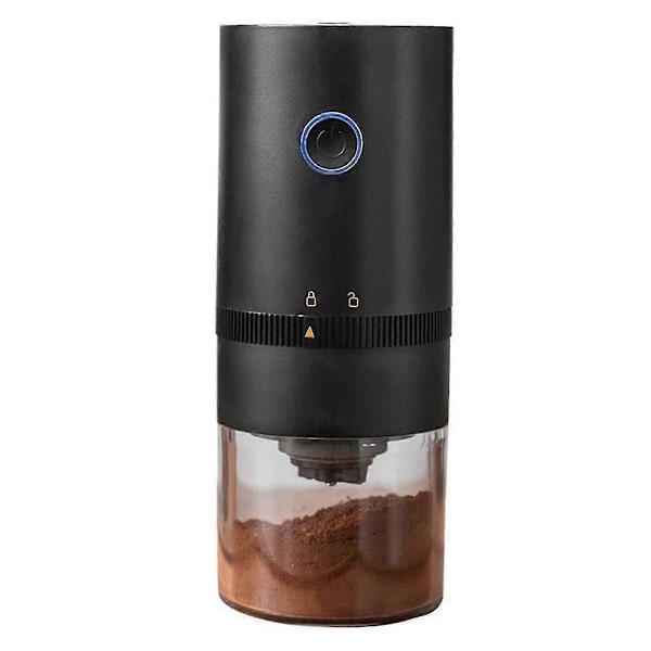 Bærbar Elektrisk Kaffekværn til 4 Kopper -- grov, kaffepulver, USB Genopladelig Sort