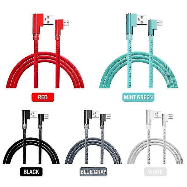 1m 2m 3m Lataus Micro-kaapeli USB-pistoke 90 asteen kulmaan Micro Android -latausjohtoliitin TAO