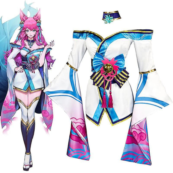 Snabb leverans Anime Game Ahri Lol Cosplay Costume Spirit Blossom League Of Legends Cospla