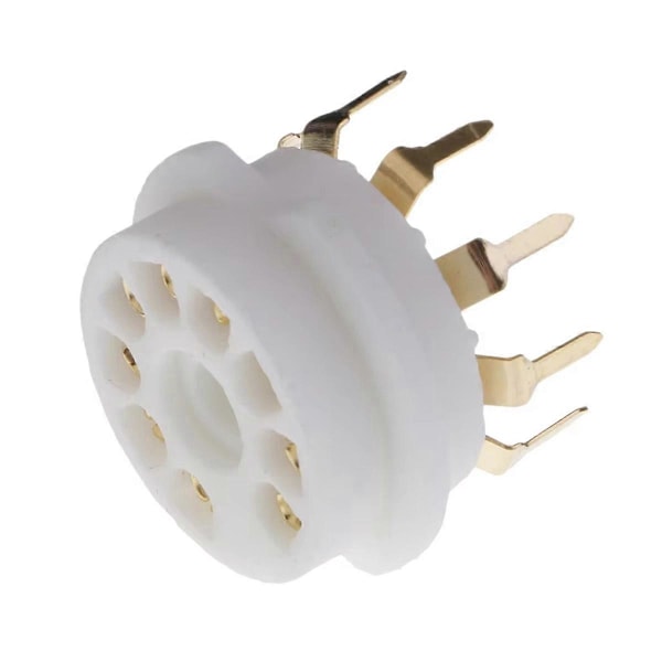 4 st Keramiska 9-pin Guld PCB Vakuumrörsockel för 12AX7, 12AT7, 12AU7, ECC83, ECC82, E88CC, 6922, 6p1