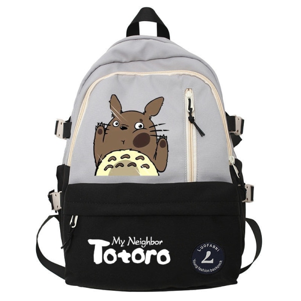 Ghibli Totoro Pojkar Flickor Skolböcker Väskor för tonårsflickor Kawaii College Student Bokväska Ryggsäck Kvinnor Laptop Ryggsäck style 1