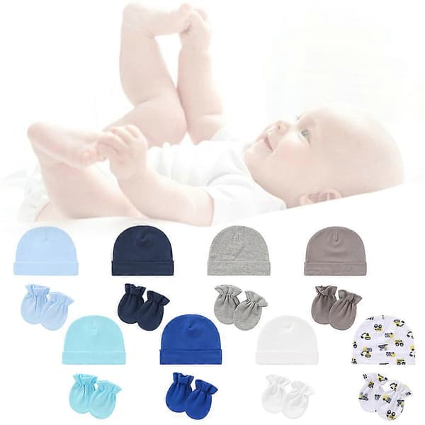 2 st Repfria Vantar Mössa Hatt Bebis Anti-Rep Handskar Hatt Set