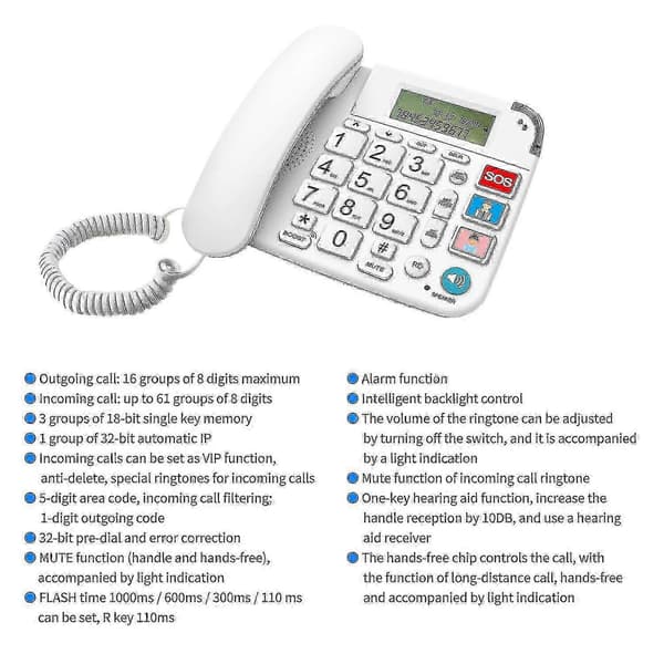 Fasttelefon med store knapper