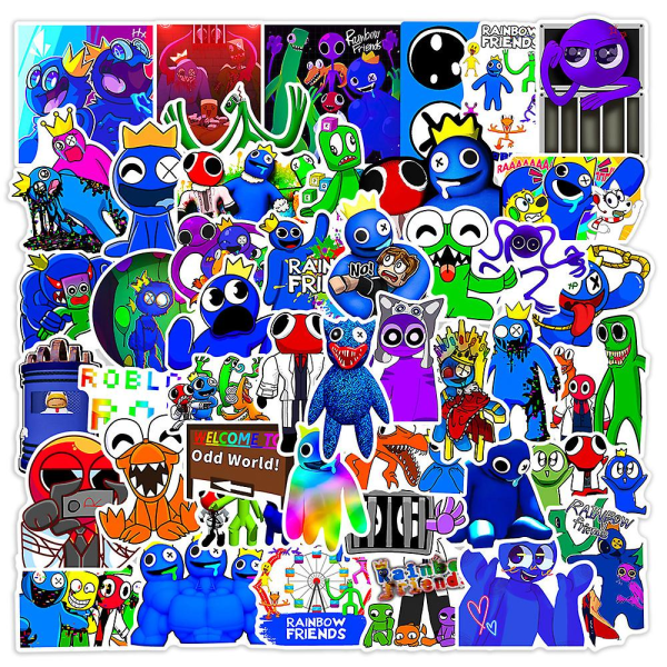 50 stk Roblox Rainbow Friends Stickers Decal til Skateboard Vandflaske Bagage dekoration