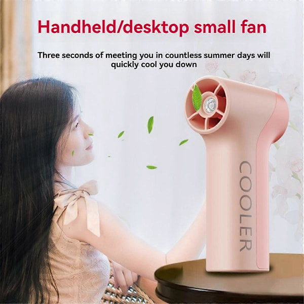 Mini Håndholdt Turbo Ventilator 5-Hastigheds Justerbar Digital Display Grå