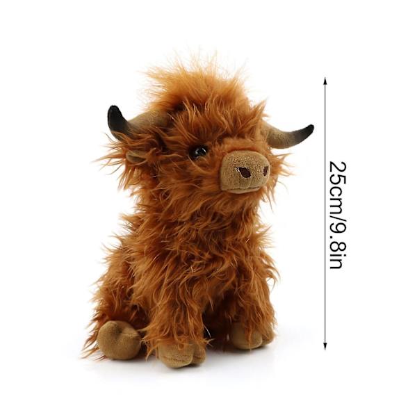 Highland Cow With Mooing Sound,realistisk mjuk gosegårdsleksak,naturli Miljövänlig plysch 26cm