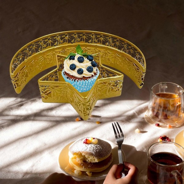 2x Ramadan Dessert Display Bricka Matdisplay Bricka Eid Mubarak Serveringsbricka för Desserter