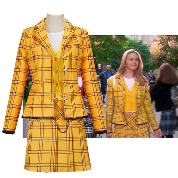 Naisten puku Vintage Fancy Girl Keltainen Plaid Tartan asu 90-luvun  koulutytön puku L bdc7 | L | Fyndiq