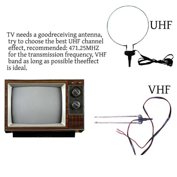 UHF Trådløs Video Analog TV Flerkanals Justerbar TV Signal Sender AV til RF TV Overføring