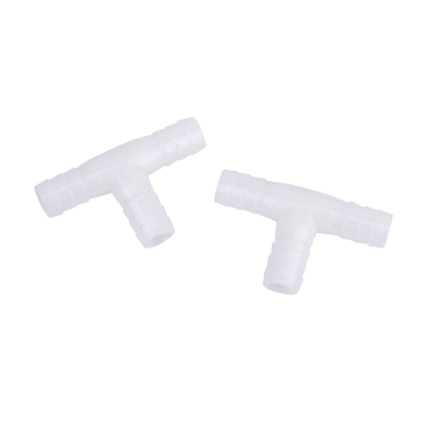 2 x 12mm Plastik Lige T-stykke Konnektor Barb Slangefitting Luft/Vand Slange Samler