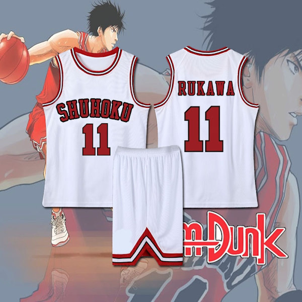 Anime Sakuragi Hanamichi Cosplay Slam Dunk Jersey Shohoku School Basketball Team Uniform Sportswear Kaede Rukawa Cosplay Costume Green L