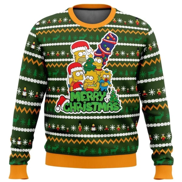 Ugly Christmas Sweater Gave Julemand Pullover Herre 3D Sweatshirt Efterår Vintertøj style 1 3XL