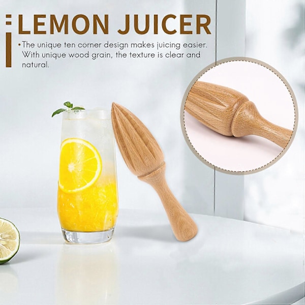 1 stk. Træ Citronpresser Mini Juicer Frugt Appelsin Citrus Juice Ekstraktor River Ny Multifunktionel