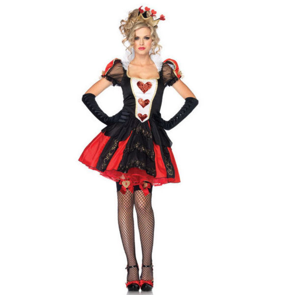 Halloween Queen Dress Heksekostume Queen of Hearts Kostume Alice Queen of Hearts kostume style 6 one size