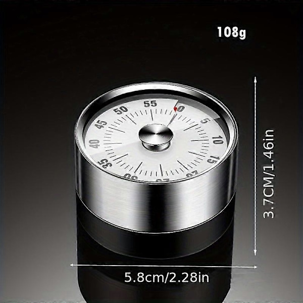 Nye modeller 1 stk, Kjøkkentimer, 60 minutter mekanisk timer, Tidsstyringspåminnelse, Mekanisk timer for matlaging, sport, skjønnhet, studier, kjøkken