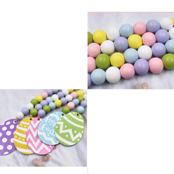 Påske Treperlekrans Gårdshus Rustikk Vårperler Krans Bønn Boho Perler Trappetrinn Tilbehør for Påske Hjemmeinnredning