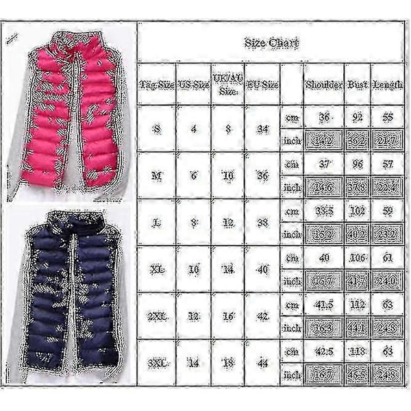 Ærmeløs Vinter Gilet til Kvinder - Letvægts Vatteret Puffer Dun Vest For Varme