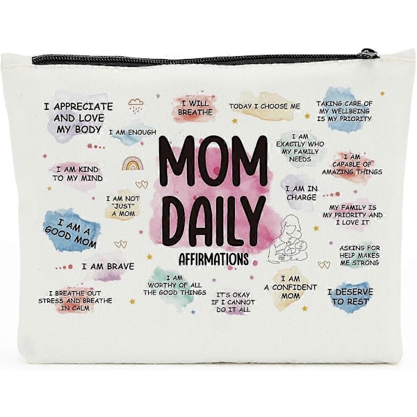 Mom Daily Makeup Taske Kosmetiktaske, Mor Gaver, Moder Gaver, Bedste Mor Gaver Ting, Inspirerende Gaver til Kvinder, Mental Sundhed Gaver, Positiv Bekræftelse