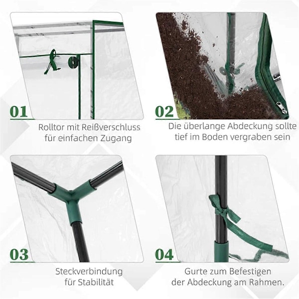 Växthus Utomhus Odlingstält Vattentätt Anti-UV Växthusöverdrag