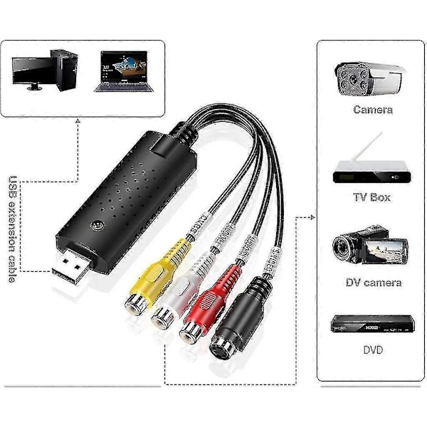 Vhs Digitaaliseksi Muuntaja Videonkaappauskortti Muuntaa Sovittimen, Vhs Digitaaliseksi Usb-kaappari Tukee Ntsc:tä