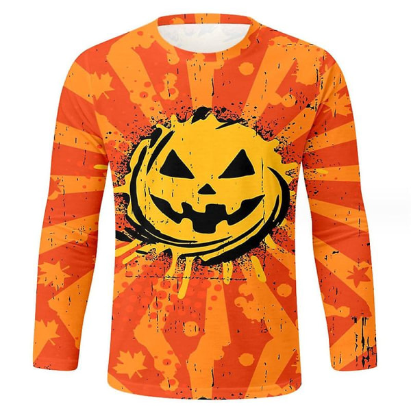 Gresskarskjorte Halloween-skjorter for menn O Lantern T-skjorte for menn style 14 2XL