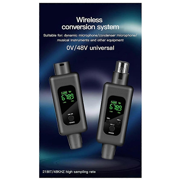 2.4G UHF Trådløst Lyd Transceiver System Mikrofonomformer