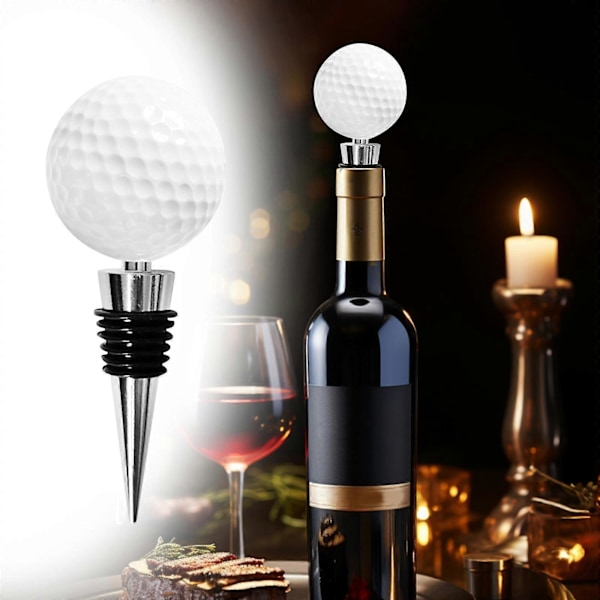 Golfboll Vinflaskpropp Återanvändbara Gåvor Hållbar Portabel Golf Formad Läcksäker Vinkork för Semester Hem Dryckesflaska