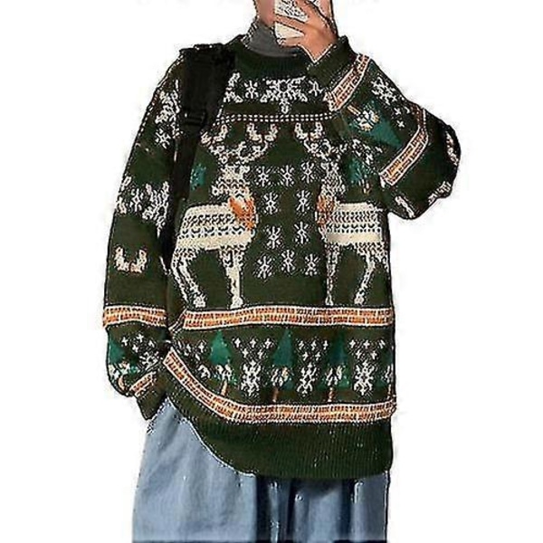 Retro Rutete Genser Streetwear Menn Kvinner Strikket Genser Hip Hop Vintage Pullover Høst Bomull Checkered_s