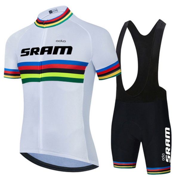 SRAM Sykkelklær for menn Sommer Herresett 2023 Mtb Antrekksett Sportsklær Shorts Uniform Jersey Bukser Mann Klær Skjorte Bib Dark Grey L